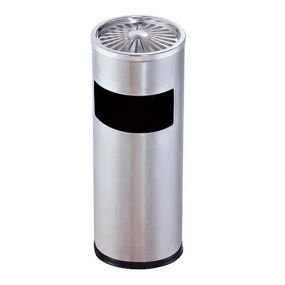 Thùng rác inox có gạt tàn thuốc lá